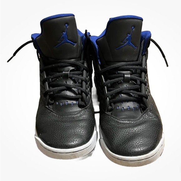 Nike Airco Jumpman Black Tennis Shoes w/ Blue Jordan Logo, Men’s Sz 12, Preowned - Picture 1 of 6